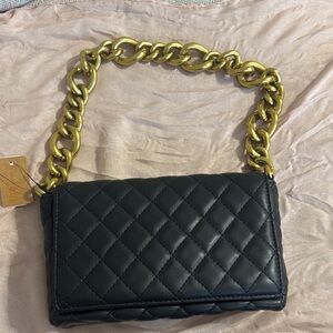 Hello 3 am Black Quilted Chain Shoulder Bag